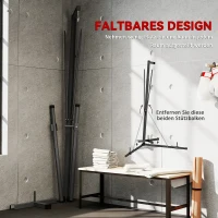 SPORTNOW Boxsackständer, Boxsackhalterung, höhenverstellbar, freistehend, klappbar, Stahl, 170 x 90 x 225 cm, schwarz(m-4)