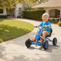 AIYAPLAY Kart a Pedais Go-Kart com Rodas PP Estrutura de Aço Carga 30 kg para Crianças 2-5 Anos 84x54x56 cm Azul(m-7)