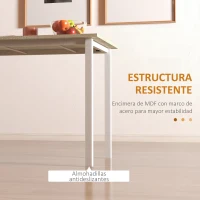 HOMCOM Mesa de Comedor Extensible con Patas de Acero para 4-6 Personas 160x70x76 cm Madera Natural(m-6)
