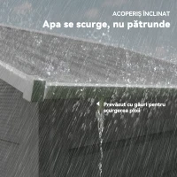 Outsunny Magazie de Gradina, Suport pentru Unelte din Otel cu Usi Glisante si Orificii de Aerisire, 196x236x208 cm, Maro(m-7)