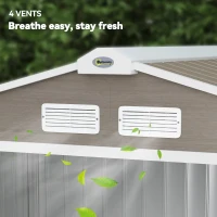 Outsunny Abri de jardin 2,77m² 213 x 130 x 185 cm kit de fondation incluse porte coulissante acier galvanisé marron clair(m-8)