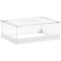 PawHut Acrylic Reptile Terrarium with Top Sliding Door, Vents,  for Snake, Frog, Spider, Gecko, Tarantula, 40 x 30 x 15 cm(m-1)