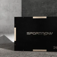 SPORTNOW Multi-Faceted Jump Box, Wooden Step Up Box, for Home, Gym, Exercise, 41/51/61cm - Black(m-8)