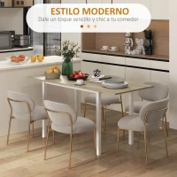 HOMCOM Mesa de Comedor Extensible con Patas de Acero para 4-6 Personas 160x70x76 cm Madera Natural(m-4)