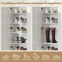 HOMCOM 5-stufiger Schuhschrank für 20 Paar Schuhe, verstellbare Regale, für Eingangsbereich, Flur, Holz, Weiß(m-4)