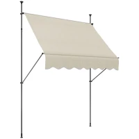 Outsunny Store banne autoportant manuel rétractable 2L x 1,2l x 2,1-3H m inclinaison réglable métal alu polyester sable(m-12)