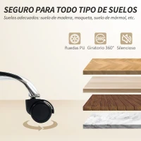 HOMCOM Silla de Escritorio con Reposapiés Respaldo Reclinable Acolchado Grueso Tapizada en Cuero Sintético Caqui(m-7)