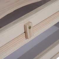 PawHut Hamsterkäfig aus Holz 2 Etagen 60 x 35 x 42 cm Nagerkäfig Kleintierkäfig mit aufklappbarem Gitterdach Trinkflasche Rampe Wippe Fütterungsstation Mäusekäfig für Zwerghamster Naturholz(m-7)