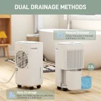 HOMCOM 10L/Day 2200ML Portable Quiet Dehumidifier with WiFi Smart App Control, Electric Moisture Air Dehumidifier for Home Laundry Basement(m-9)