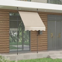 Outsunny Store banne autoportant manuel rétractable 1,5L x 1,2l x 2,1-3H m inclinaison réglable métal alu polyester sable(m-10)