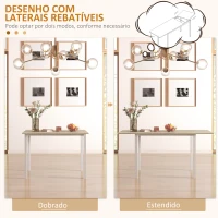 HOMCOM Mesa de Jantar Extensível para 4-6 Pessoas Mesa de Cozinha Moderna com Pés de Aço para Sala de Jantar 160x70x76 cm Madeira(m-5)