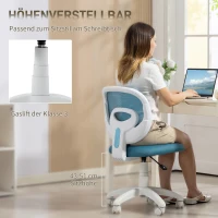 HOMCOM Bürostuhl Ergonomischer Schreibtischstuhl mit C-förmiger Rückenstütze, Höhenverstellbar Blau(m-7)