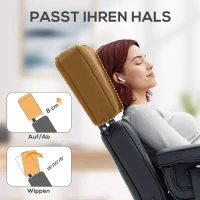 HOMCOM Regulowany fotel leżankowy z podnóżkiem, obicie z ekoskóry, regulowany zagłówek, metalowa podstawa, czarny(m-5)