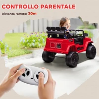 AIYAPLAY Fuoristrada per Bambini con Fanali, Clacson, Cintura e Telecomando, in PP e Metallo, 99x66x68.5 cm, Rosso(m-5)