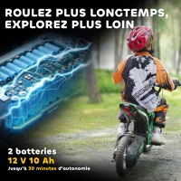 HOMCOM Moto cross électrique enfant moto électrique enfants moteur 350 W batterie 12V 8-16 km/h pneus gonflables 12'' vert(m-6)