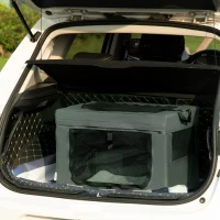 PawHut Transportbox, opvouwbaar, 3 ingangen, binnenkussen, voor honden en katten tot 4 kg/40 cm, grijs(m-2)