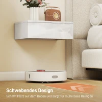 HOMCOM 2-delig set nachtkastjes, wandmontage ontwerp, lade, voor slaapkamer, spaanplaat, Wit(m-5)