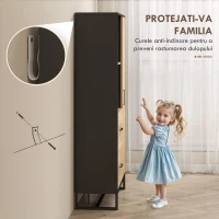 HOMCOM Dulap de bucătărie multifuncțional cu 2 sertare, 1 dulap, 2 nișe și orificii pentru cabluri(m-8)