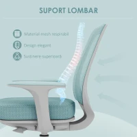 Vinsetto Scaun de Birou Ergonomic, Reglabil pe Înălțime și Respirabil, Verde(m-6)