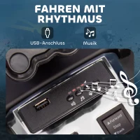 AIYAPLAY Elektrisches Kinderfahrzeug, Reverse-Dreirad-Design, Batteriebetrieb, MP3-Player, Hupe, 2 Geschwindigkeiten, LED-Lichter, 3-8 Jahre, Gelb(m-8)