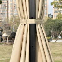 Outsunny Parasol déporté carré inclinable pivotant 360° manivelle piètement acier dim. 3L x 3l x 2,6H m beige(m-9)