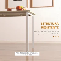 HOMCOM Mesa de Jantar Extensível para 4-6 Pessoas Mesa de Cozinha Moderna com Pés de Aço para Sala de Jantar 160x70x76 cm Madeira(m-6)