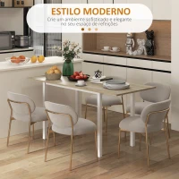 HOMCOM Mesa de Jantar Extensível para 4-6 Pessoas Mesa de Cozinha Moderna com Pés de Aço para Sala de Jantar 160x70x76 cm Madeira(m-4)