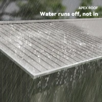 Outsunny 13 x 11ft Large Metal Storage Shed Sliding Doors - Warm Grey(m-7)