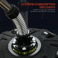 SPORTNOW Punching ball sur pied, sac de frappe sur pied base lesté 12 ventouses 48 x 48 x 147 -165 cm noir(m-4)