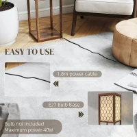 HOMCOM Three-Shelf Standing Lamp - Rustic Brown/White(m-7)