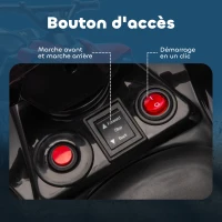 AIYAPLAY Quad électrique enfant 6V, voiture électrique enfants ATV, musique et phares LED, pour 3 à 6 ans, 70 x 42 x 45 cm, rouge(m-7)