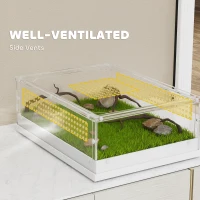 PawHut Acrylic Reptile Terrarium with Top Sliding Door, Vents,  for Snake, Frog, Spider, Gecko, Tarantula, 40 x 30 x 15 cm(m-7)