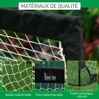 HOMCOM Lot de 2 but de foot extérieur, cage de foot portable avec sac de rangement en tissu Oxford 183 x 90 x 90 cm noir blanc(m-7)