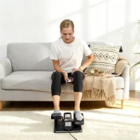 SPORTNOW Elektrische ellipsentrainer, pedaalapparaat met 12 aanpasbare snelheden, draagbaar, licht, afstandsbediening, LED-monitor, staal, kunststof, zwart(m-9)