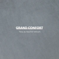 HOMCOM Pouf coffre rangement, pouf repose-pieds en tissu velours givré, couvercle réversible, Ø 44 x 47,5 cm, gris(m-6)