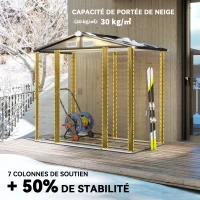 Outsunny Abri de jardin 2,36 m², cabane de jardin exterieur en acier galvanisé facile à monter, 213x120x194cm chêne(m-5)