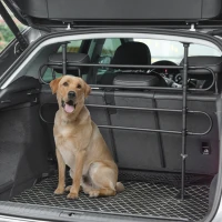 PawHut Grille de séparation pour chien universel, barrière de sécurité extensible pour animaux de compagnie, en acier noir(m-10)