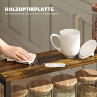 HOMCOM Küchenwagen Servierwagen mit 5 Ebenen, Rollwagen Küchenregal mit Arbeitsplatte, Rollen Griff 47 x 13 x 96,5 cm, Schwarz(m-6)