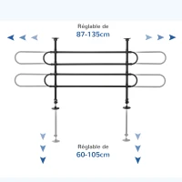 PawHut Grille de séparation pour chien universel, barrière de sécurité extensible pour animaux de compagnie, en acier noir(m-5)