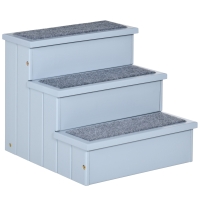 PawHut Hundetreppe 3 Stufen 38 cm Hoch Haustiertreppe für kleine bis mittelgroße Hunde Katzentreppe Hunderampe Einstiegshilfe für Bett, Sofa, Couch und Auto Grau