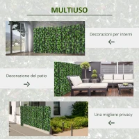Outsunny Rotolo di Siepe Artificiale 3x1 m in PE e Tessuto per Balcone e Giardino, Verde Chiaro e Verde Scuro(m-7)