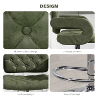 HOMCOM PU Leather Upholstered Swivel Bar Stool, Height Adjustable with Back, Armrest, Footrest, Green(m-7)