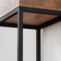 HOMCOM Consolle Stretta, Design Industriale, in legno e metallo, 40x30x76cm, Marrone Rustico(m-5)