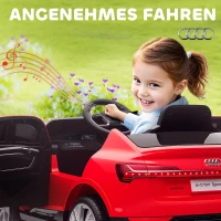 HOMCOM Elektrische elektrische kinderauto, tot 5 km/u, met veiligheidsgordel, afstandsbediening, koplampen, muziekfunctie, rood(m-7)
