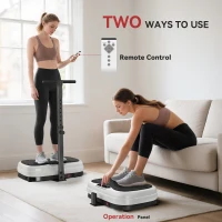 SPORTNOW Vibration Plate, with Adjustable/Removable Handle, Preset Modes, 50 Speeds(m-6)