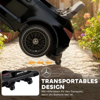 AIYAPLAY Kinder-Elektroauto, Mercedes-Design, 12V Motoren, Fernbedienung, LED-Lichter, Musik, für 3-6 Jahren Kinder, Schwarz(m-6)