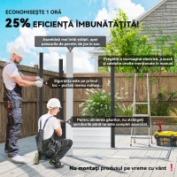 Outsunny Magazie de Gradina, Suport pentru Unelte din Otel cu Usi Glisante si Orificii de Aerisire, 196x236x208 cm, Maro(m-4)