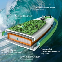 HOMCOM Inflatable Stand Up Paddle Board, 10' x 30" x 4", Non-Slip SUP, with ISUP Accessories, Hand Pump, 3 Fins, Adj Paddle for Youth Adult Beginners/Experts(m-4)