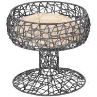 PawHut Katzenbett in Weinglasform, inkl. waschbarem Kissen, Katzenkorb, Haustierbett, Violett(m-1)