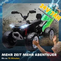 AIYAPLAY Kinder-Elektro-Quad, 24V Elektro-Fahrzeug mit 4 Rädern, Scheinwerfer, USB-Anschluss, MP3-Funktion, 6,5 km/h, 3-8 Jahre(m-6)